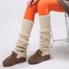 Gros-Femmes Épaissir Chaud ClassicKnitting Casual Genou Chaussettes Automne Hiver Haute Boot Chaussettes Legging Stovepipe Long Femme