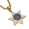 Populaire hiphop 316 roestvrij staal zilveren dames vrijmetselaars aansluiten hanger hexagram bloemster Masonic ketting sieraden met zwarte steen