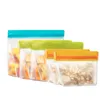 Reusable Food Storage Bags Stand-Up PEVA Ziplock Freezer Safe Leakproof Washable Bags for Lunch Snack Fruit Vegetables Travel Home Orangize