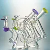 ユニークなheady Glass DAB Rigs Sidecarガラスのリグの蝋燭の喫煙Hookah Recycler Bong 4mmの厚さ14mmの女性共同水道管のボウル