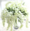 Kunstmatige Wisteria Flower Garland 80cm L Paarse Witte Simulatie Zijde Bloemen voor Bruiloft Centerpieces Home Vakantiedecoratie