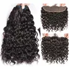 Wholesale Brazilian Human Hair Weave Water Wave Wet and Wavy Virgin Hair Bundles with 13X4 Ear To Ear Lace Frontal Closure