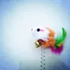 Funny swing spring Mice with Suction cup Furry cat toys colorful Feather Tails Mouse Toys for Cats Small Cute Pet Toys