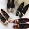 Designer Vrouwen vintage hight hak schoenen Vierkante Gesp pompen schoenen Bruiloft prom schoenen Vierkante Tenen dikke hak Mode Loafers