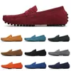 Qualidade não-marca de alta Clássico Homens preguiçosos Shoes Deslizamento-em Plano vestido Negócios Sneakers Cusale Shoes Triplo Preto Vermelho 38-47 Estilo 9