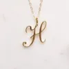 Mom Love Cursive Name -B Engelska Alfabet Guld Silver Familj Vän Brev Tecken Ordkedja Halsband Liten Initial Letter Pendant Smycken