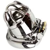 Ultra-korte Rvs Chastity Lock Anti off Versie Met Spikes Ring Gebogen Snap Ring Speeltjes Voor mannen Kuisheidskooi