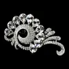 Antik silverpläterad Klar rhinestone Crystal Sparkly Brosch Pins