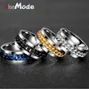 Elsemode Punk Rock Men Spinner Ring Titanium Stainly Steel Gold Black Chain Rings for Women Excalities Size 6-12