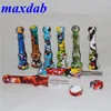 DHL Smoking Mini 14 mm Siliconen Nectar Pijpen Kits Titanium Tip Quartz Nagelvoedsel Grade Silicium Handpijp Oil Rig