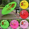 82CM Diameter Chinese Paper Umbrella Traditional Silk Fabric Craft Umbrella Wooden Handle Wedding Artificial Oil Paper Umbrellas BH2164 WCY