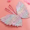 Вечеринка одолжение girs wings glitter star magic wands fancy dress cosplay fairy gradient color butterfly wing wing sequint