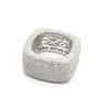 Vecalon Luxury Promise Ring 925 Sterling Silver Micro Pave 450PCS Diamante CZ Compromiso Anillos de banda de boda para mujeres Hombres Joyería