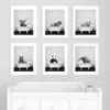 Gemälde Baby Tier in der Badewanne Poster Panda Giraffe Elefant Löwe Schwein Kuh Leinwand Malerei Kindergarten Wandkunst Nordic Bild Kid Room Decor