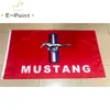Ford Mustang bil flagga röd 3 * 5ft (90cm * 150cm) polyester flaggor banner dekoration flygande hem trädgård festliga gåvor