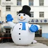 Outdoor-Winter-dekorativer großer aufblasbarer Schneemann-Modell 3 m/5 m riesiger süßer weißer Luft-Schneemann-Ballon für Weihnachtsdekoration