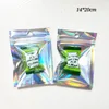 14*20cm 100pcs Hologram Zip Lock Flat Bottom Package Bag Gift Colorful Phone Accessories Package Bags with Hanger Hole,Rainbow Pack Pouches