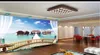 3d stereo villa balkong havsutsikt bakgrund väggmålning hem inredning vardagsrum vägg täcker tapeter