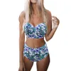 Seksowne Bikini Kobiety Summer Swimsuit Brazylijski Wysoki Waist Bikini Push Up Girls Floral Print Swim Suit Maillot de Bain Femme
