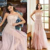 Prosta linia Sophiecute Prom Dresse Bez Ręki Bez Rękawów Tulle Koronki Kryształ Party Party Dress Długość Piętro Szaty De Soirée