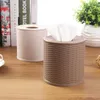 Boîte à mouchoirs ronde porte-serviettes, conteneurs de rangement de papier de soie, boîte organisateur d'outils de décoration pour la maison