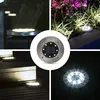 Solar marklampor 8 LED Solar Powered Disk Lights Utomhus Vattentät Trädgård Landskapsbelysning för Yard Deck Lawn Patio Pathway Walkway