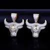 Ciondolo ciondolo mucca animale con catena libera oro argento colore Bling zircone cubico collana hip-hop da uomo gioielli per regalo