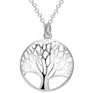 Collana con ciondolo da donna con albero della vita vivente placcato alla moda con catena in argento per regalo di Natale per gioielli da donna