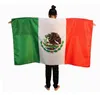 Mexican Flag Cape 3x5 ft Polyester Printed New Country National Body Flag Banner 3x5 of Mexico for Sport Football Country