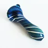 12cm Glass Hand Pipes Silver Fumed Colorful Herb Bowl Smoking Pipe