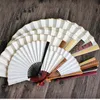 DIY lege witte vouwventilator Rijstpapier Grote Hand Fans 7 '8' 9 '10' 11 "12" Volwassen Schilderij Kalligrafie Programma Chinese Bamboe Fan Bone 10pcs /