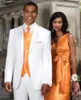 New Design White Groom Tuxedos Groomsmen Men Blazer Wedding Suits Best man Suits (Jacket+Pants+Vest+Tie) XF264