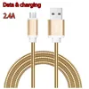 Cabos USB de carregamento rápido 2.4A 1M 3ft Metal Spring Mobile Phone Data snyc Charge Cable para S10 NOTA 10 HUAWEI P20 PRO