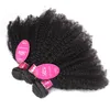 Бразильские афро вьющиеся человеческие волосы Brazilain афро странный вьющиеся волны пучки дешевые 8A малайзийский перуанский девы плетение человеческих волос FZP212