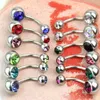 Nouveau 316L acier chirurgical nombril anneaux cristal strass nombril barre nombril anneau corps bijoux Piercing 50 PCS/LOT