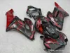 100% Carimbos de molde Original para Honda CBR1000RR 04 05 chamas vermelhas no kit de carenagem preto CBR 1000 RR 2004 2005 FS22