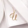 Moeder Love Cursive Name -N English Alphabet Goud Zilver Family Friend Letters Sign Word Chain Kettingen Tiny Initiële Letter Hanger Sieraden