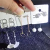 New S925 silver needle long earring copper micro inlay color temperament fashion earrings earrings pendant female mixed batch