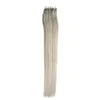 Fita em extensões de cabelo humano 100g extensões de cabelo cinza de pele 100g 100% real remy fita de balayage humana em extensões de cabelo 40 pcs