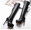 Hot Sale-16cm Sexy oberschenkelhohe Stiefel Luxusdesignerfrau Overknee-Stiefel Größe 34 bis 40