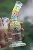 10,5 pulgadas Bling Glass Bong Vaso de precipitados colorido con un recipiente de 14 mm Bongs de agua de vidrio para fumar Accesorios Shisha Hookahs