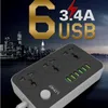 LDNIOパワーチャージャー3ソケット+ 6 USBポートUSB電源ストリップスマートホームソケットサージプロテクターファスト充電ホームチャージャー用EU / US / UK