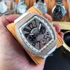 Выпуск v45 SC DT 3D стереоскопический номер дата Date Dial Rose Gold Diamond Steel Case vk Quartz Chronograph Mens Watch Leather Stra9638191