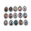 100 pcs Oval Jesus Cristo Ícone Cruz liga encantos pingentes para fazer jóias, brincos, colar diy acessórios 12x 19mm a-567