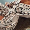 Women Letter Print Sexy V-Neck Thigh Slit Maxi Dress Long Sleeve Elegant Boho Beach Dress Casual Long Dresses