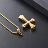 IJD12236 Золотое ожерелье с крестом для кремации, полировка, водонепроницаемая памятная урна, медальон для любимых, пепел, Keepsake305d