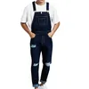 Bib Overalls For Man Suspender Pants Men's Jeans Jumpsuits High Street Distressed 2020 Autumn Fashion Denim Male Plus Size S-239n