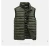 Gilet en duvet de canard blanc pour homme, veste d'automne décontractée, sans manches, col montant, doux, léger, chaud, Parka