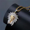 Mode Persönlichkeit Retro Indische Häuptling Porträt Anhänger Halskette Iced Out Zirkon Herren Hip Hop Schmuck Geschenk