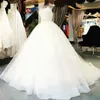 Szybka South African Custom Sukienka ślubna Pół Rękawy Sheer Neck Lace Aplikacje Zroszony Białe Suknie Ślubne Tanie Suknie Ślubne Dubai